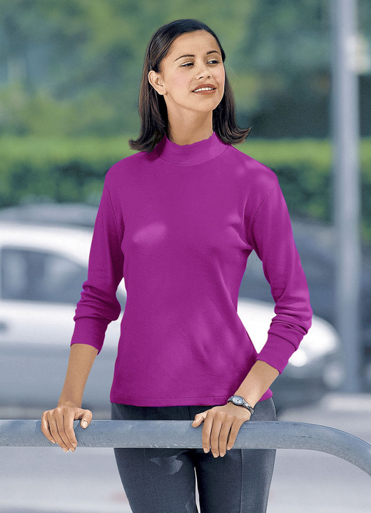 Basics - Stoer shirt in 16 kleuren, in Größe 034 bis 052, in Farbe MAGENTA Ansicht 1