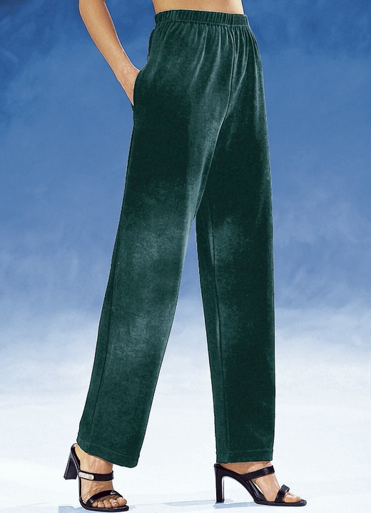 Broeken - Broek met comfortabele elastische tailleband, in Größe 018 bis 060, in Farbe NACHTGROEN Ansicht 1