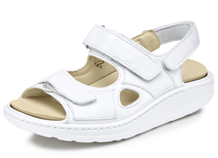 Sandalettes & slippers - Waldläufer klittenbandsandaal met afrolfunctie, in Größe 3 1/2 bis 8, in Farbe NATUURWIT Ansicht 1