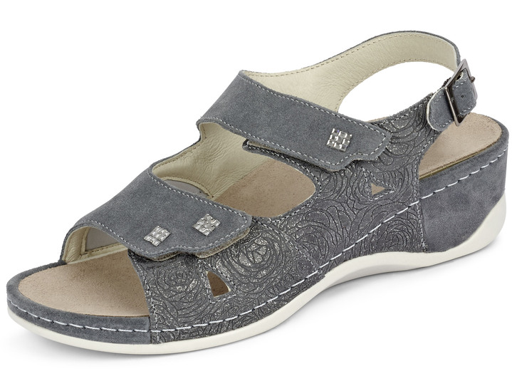 Sandalettes & slippers - Mubb-sandaal met elastische inzet bij de bal, in Größe 036 bis 042, in Farbe GRIJS Ansicht 1