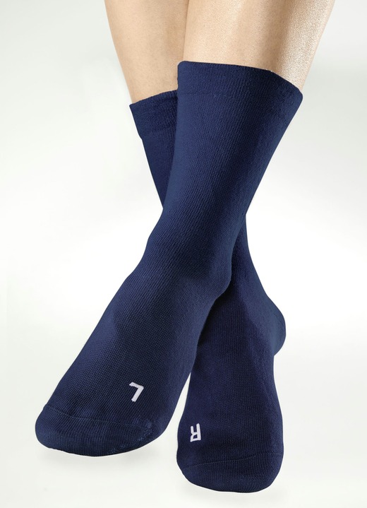 Kousen - Set van drie paar sokken, in Größe Schoenmaat 35-37 bis Schoenmaat 44-46, in Farbe MARINE, in Ausführung Extra breed: Enkelomtrek van 28-33 cm Ansicht 1