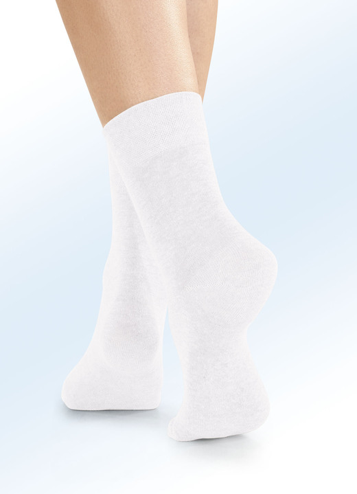 Kousen - Pak van vier sokken met biologische katoen, in Größe 1 (Schoenm. 35-38) bis 3 (Schoenm. 43-46), in Farbe 4X WEISS Ansicht 1