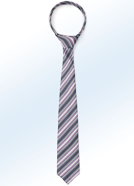 Herenmode - Gestreepte stropdas in 5 kleuren, in Farbe ROSÉ Ansicht 1