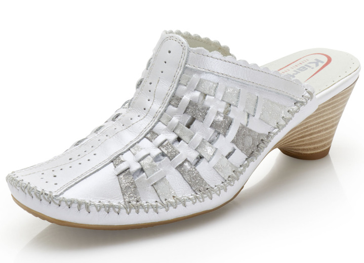 Sandalettes & slippers - ELENA EDEN mocassin sabot met contrasterende details, in Größe 036 bis 042, in Farbe ZILVERGRIJS Ansicht 1