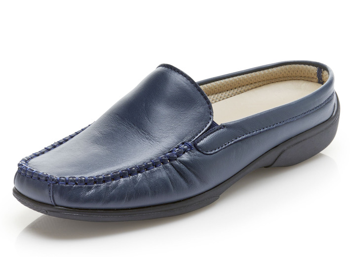 Sandalettes & slippers - ELENA EDEN mocassin sabot met elastische banden aan de zijkanten, in Größe 036 bis 042, in Farbe MARINE Ansicht 1