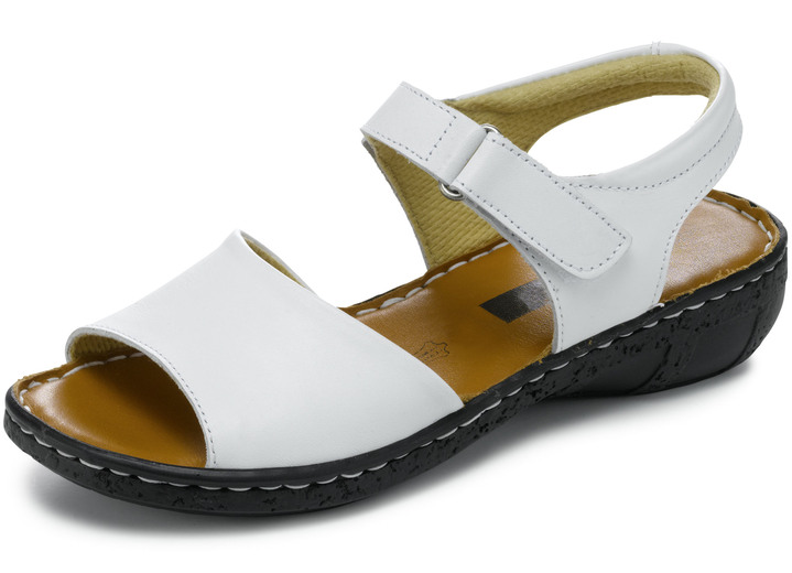 Sandalettes & slippers - ELENA EDEN sandaal met verstelbare klittenbandsluiting, in Größe 035 bis 042, in Farbe WIT Ansicht 1