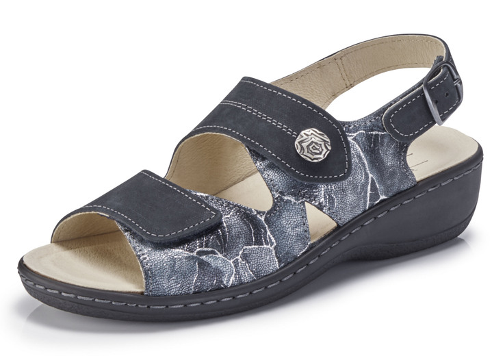 Sandalettes & slippers - ELENA EDEN sandaal gemaakt van nappa- en nubuckleer met een delicate glans, in Größe 036 bis 042, in Farbe DONKERBLAUW Ansicht 1