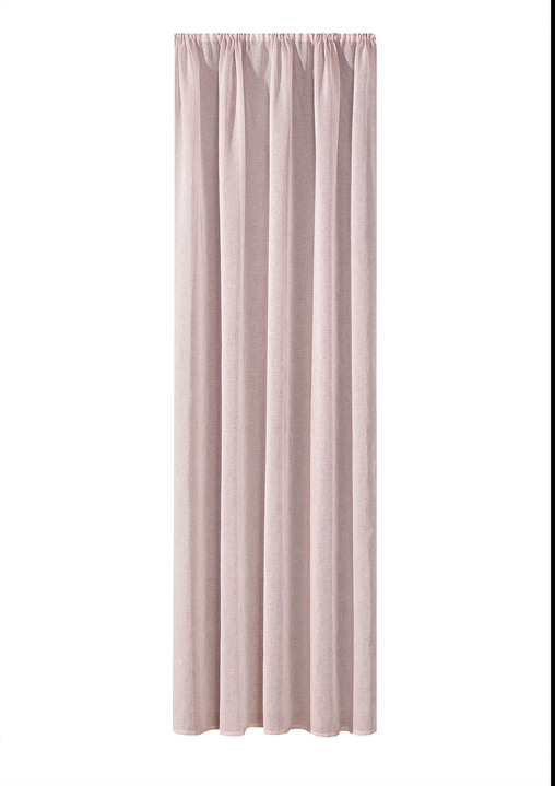 Klassiek - Gordijn in linnenlook, in Größe 358 (H 145 x B 140 cm) bis 456 (H 245 x B 140 cm), in Farbe ROSÉ, in Ausführung mit Schlaufen Ansicht 1