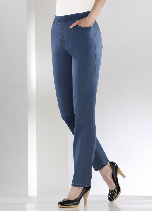 Jeans - Afslankende jeans in een pull-on-model, in Größe 018 bis 245, in Farbe JEANSBLAUW Ansicht 1