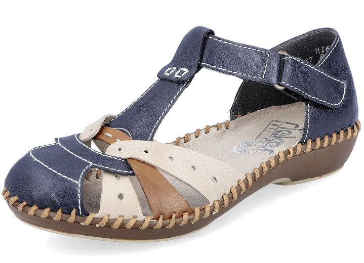 Sandalettes & slippers - Rieker sandaal in een chique design, in Größe 036 bis 042, in Farbe MARINEBEIGE COGNAC Ansicht 1