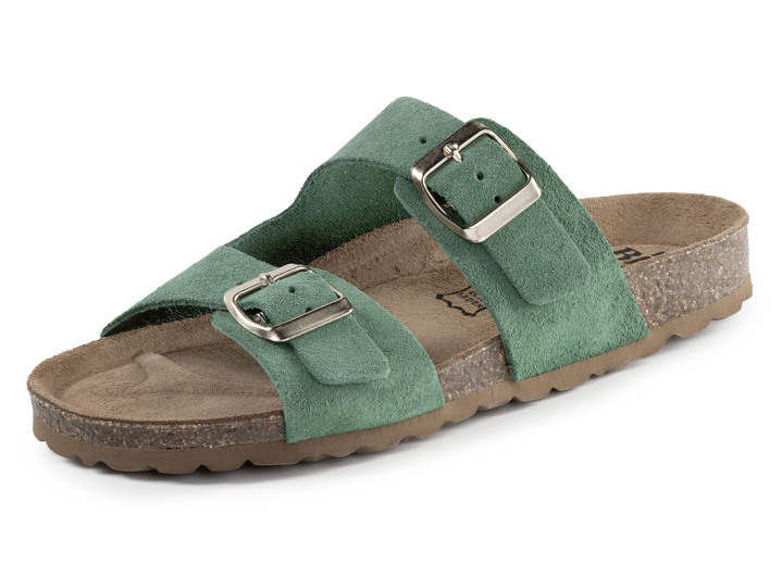 Sandalettes & slippers - ELENA EDEN muiltjes gemaakt van zacht suède, in Größe 036 bis 042, in Farbe GRÜN Ansicht 1