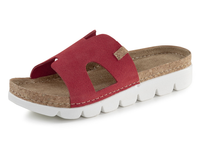 Sandalettes & slippers - ELENA EDEN muiltjes gemaakt van suède leer, in Größe 036 bis 042, in Farbe ROT Ansicht 1