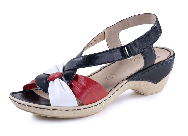 Sandalettes & slippers - ELENA EDEN sandalen gemaakt van nappaleer, in Größe 3 1/2 bis 8, in Farbe BLAUW-WIT-ROOD Ansicht 1