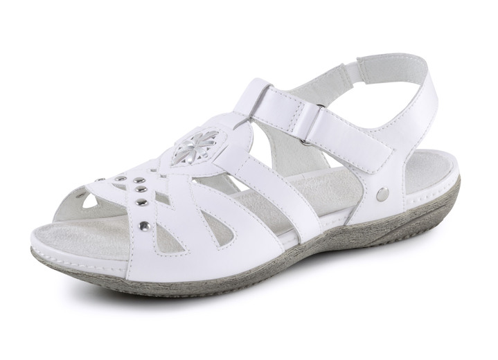 Sandalettes & slippers - ELENA EDEN sandaal met decoratieve klinknagels en leren inzetstukken, in Größe 036 bis 042, in Farbe WEISS Ansicht 1