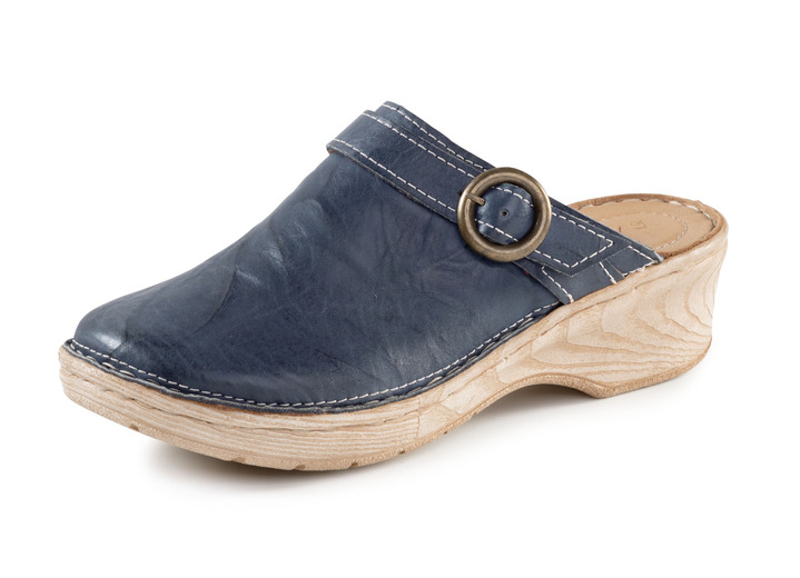 Sandalettes & slippers - Andrea Conti klomp gemaakt van nappaleer met een gerimpelde structuur, in Größe 036 bis 041, in Farbe ZWART Ansicht 1