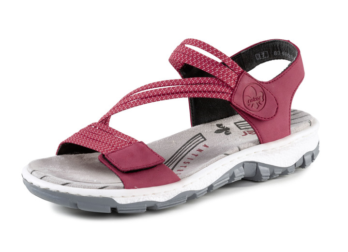 Sandalettes & slippers - Rieker sandaal met praktische elastische bandages, in Größe 036 bis 042, in Farbe ROOD Ansicht 1