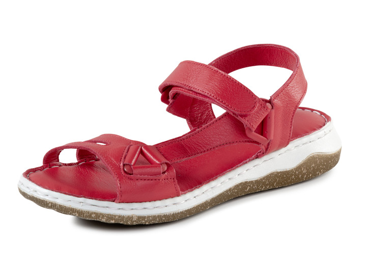 Sandalettes & slippers - ELENA EDEN sandaal gemaakt van zacht nappaleer, in Größe 036 bis 042, in Farbe ROT Ansicht 1