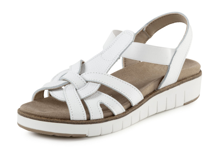 Sandalettes & slippers - ELENA EDEN sandaal met praktische elastische bandages, in Größe 036 bis 042, in Farbe WEISS Ansicht 1