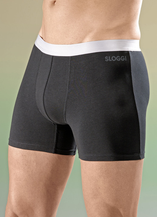 Onderbroeken - Sloggi, tweedelige broek met elastische tailleband, in Größe L bis XXL, in Farbe SCHWARZ