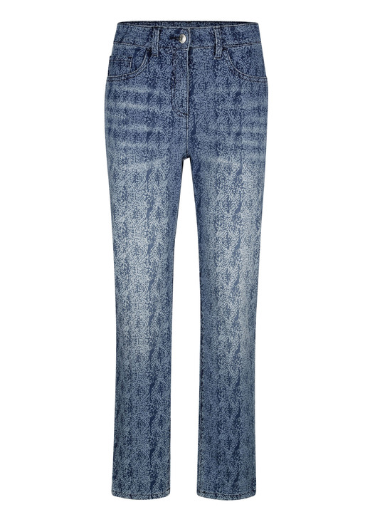Broek met knoop- en ritssluiting - Jeans met 5 zakken, in Größe 019 bis 052, in Farbe BLAU Ansicht 1